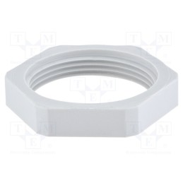 5 pcs x HUMMEL - 1.262.1000.70 - Nut, NPT1', polyamide, UL94V-0, Thk: 7mm, Spanner: 40mm, grey