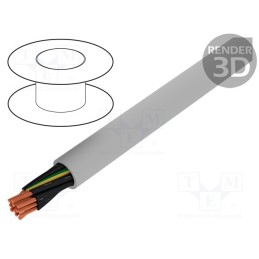 5 m x HELUKABEL - 10072 - Wire, JZ-500, 12G1mm2, unshielded, 300V,500V, Cu, stranded, grey