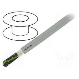 5 m x HELUKABEL - 15039 - Wire: control cable, JZ-HF, 4G1mm2, PVC, grey, stranded, Cu, 6.8mm