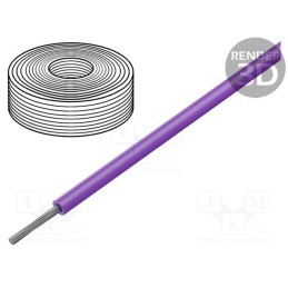 5 m x HELUKABEL - 23807 - Wire, SiF, 1x4mm2, stranded, Cu, silicone, violet, -60÷180°C, 100m