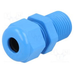 5 pcs x HUMMEL - 1.209.0902.60 - Cable gland, with long thread, PG9, IP68, polyamide, blue, UL94V-0
