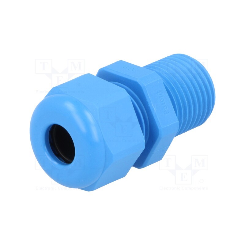 5 pcs x HUMMEL - 1.209.0902.60 - Cable gland, with long thread, PG9, IP68, polyamide, blue, UL94V-0