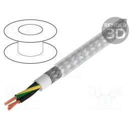 5 m x BITNER - S54336 - Wire, BiT 500 CY, 3G1mm2, shielded,tinned copper braid, PVC