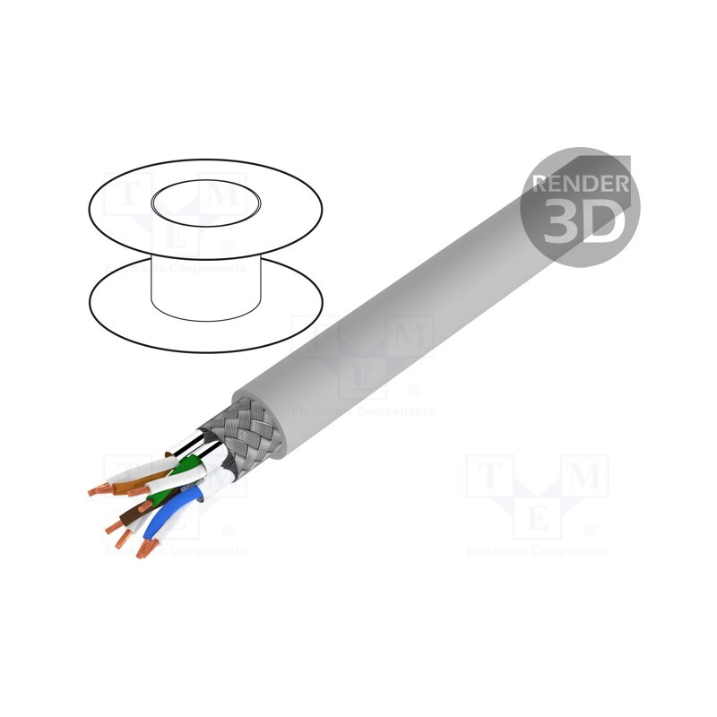 5 m x LAPP - 2170142 - Wire, S/FTP,UNITRONIC® LAN 600, 7, stranded, Cu, LSZH, grey, 6.2mm