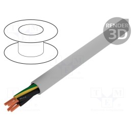 5 m x HELUKABEL - 10063 - Wire, JZ-500, 4G1mm2, unshielded, 300V,500V, Cu, stranded, grey