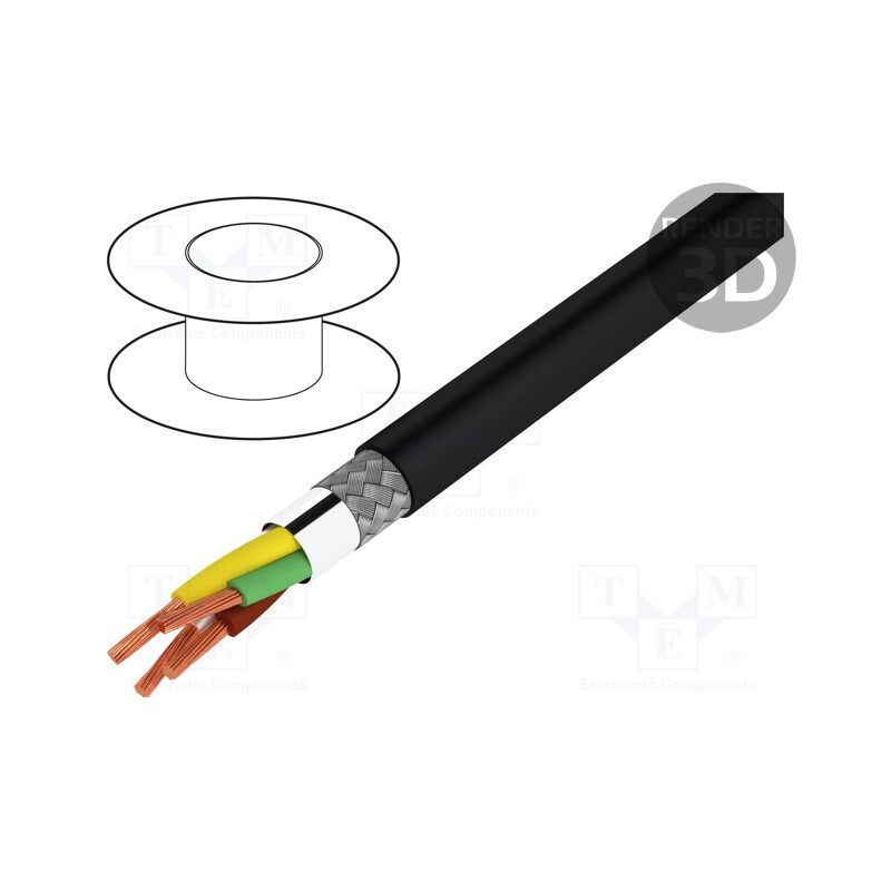 5 m x HELUKABEL - 400033 - Wire: DMX, HELULIGHT®, 4x0.34mm2, stranded, 110Ω, -30÷70°C, Core: Cu