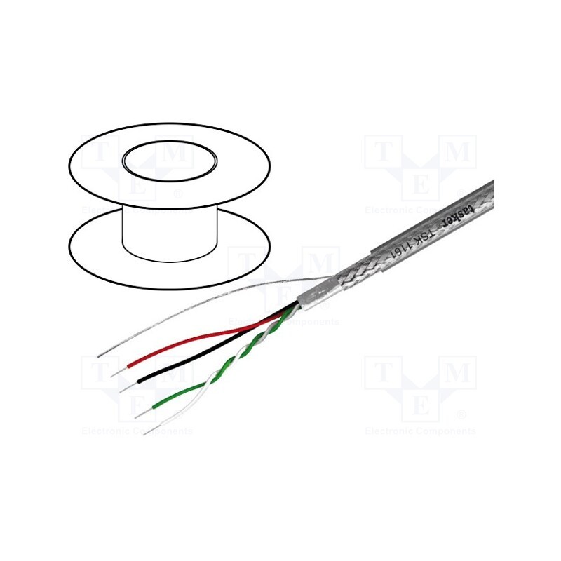 5 m x TASKER - TSK1161 - Wire, 1x2x0.08mm2,2x0.14mm2, USB 2.0, stranded, OFC, transparent