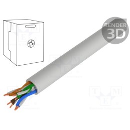 5 m x BITNER - TI0006 - Wire, BiTLAN,U/UTP, 4x2x24AWG, 5e, data transmission, solid, Cu