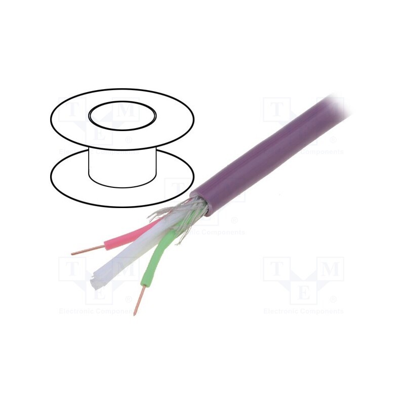 5 m x BELDEN - 70101NH.00500 - Wire, 1x2x22AWG, PROFIBUS, solid, Cu, LSZH, violet, 500m, CPR: Eca