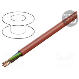 5 m x TECHNOKABEL - 1197 004 23 - Wire: mains, HLGs, 3G1.5mm2, Insulation: LSZH, Colour: red, Core: Cu