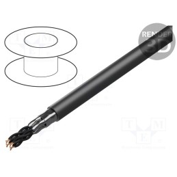 5 m x BITNER - BS1188 - Wire, BIT 1000 2(St) FR, 2x2x1mm2, PVC, black, 600V,1kV