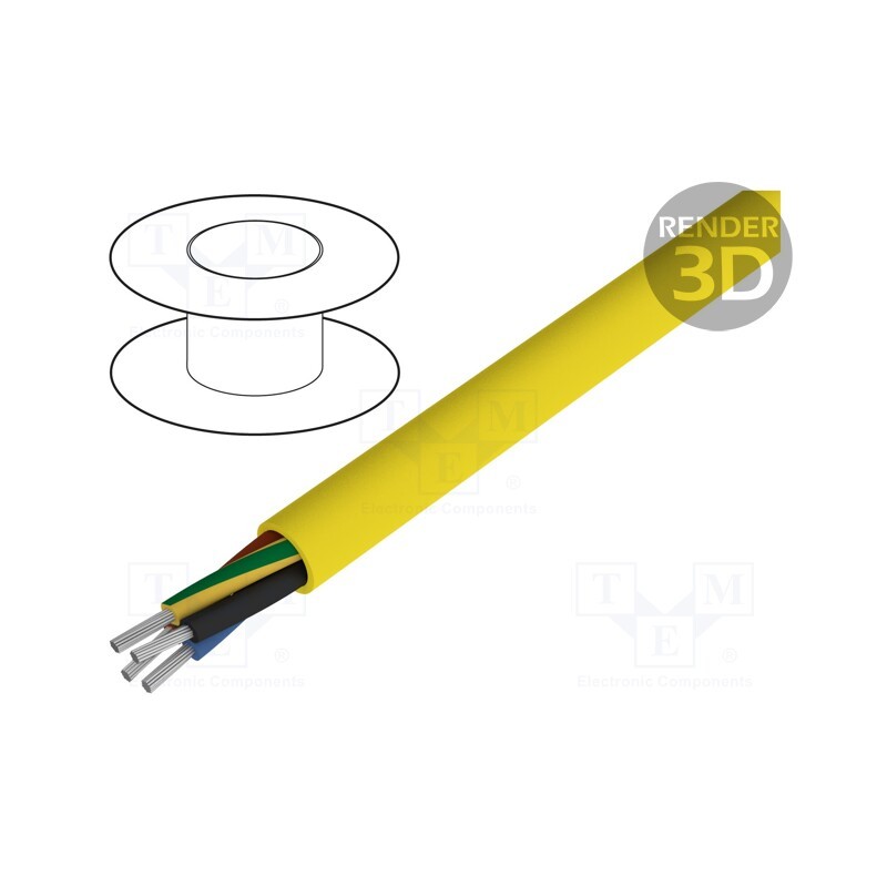 5 m x LAPP - 12458 - Wire, ÖLFLEX® 540 P, 3G1mm2, unshielded, 300V,500V, Cu, stranded