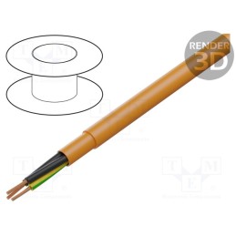 5 m x HELUKABEL - 22016 - Wire, PUR-ORANGE-JZ, 3G1.5mm2, unshielded, 300V,500V, Cu, stranded