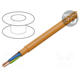 5 m x HELUKABEL - 22255 - Wire, PUR-ORANGE-JB, 3G1mm2, unshielded, 300V,500V, Cu, stranded