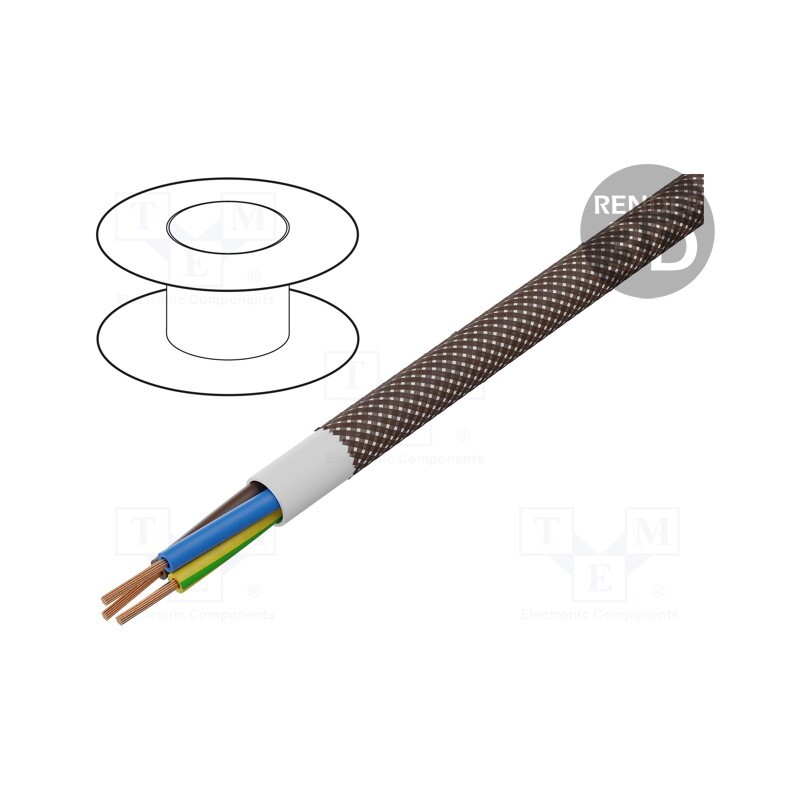 5 m x ESPE - OPAC-3G0.75-1-5022 - Wire, H03VV-F,OMY, 3G0.75mm2, round, stranded, Cu, PVC, textile