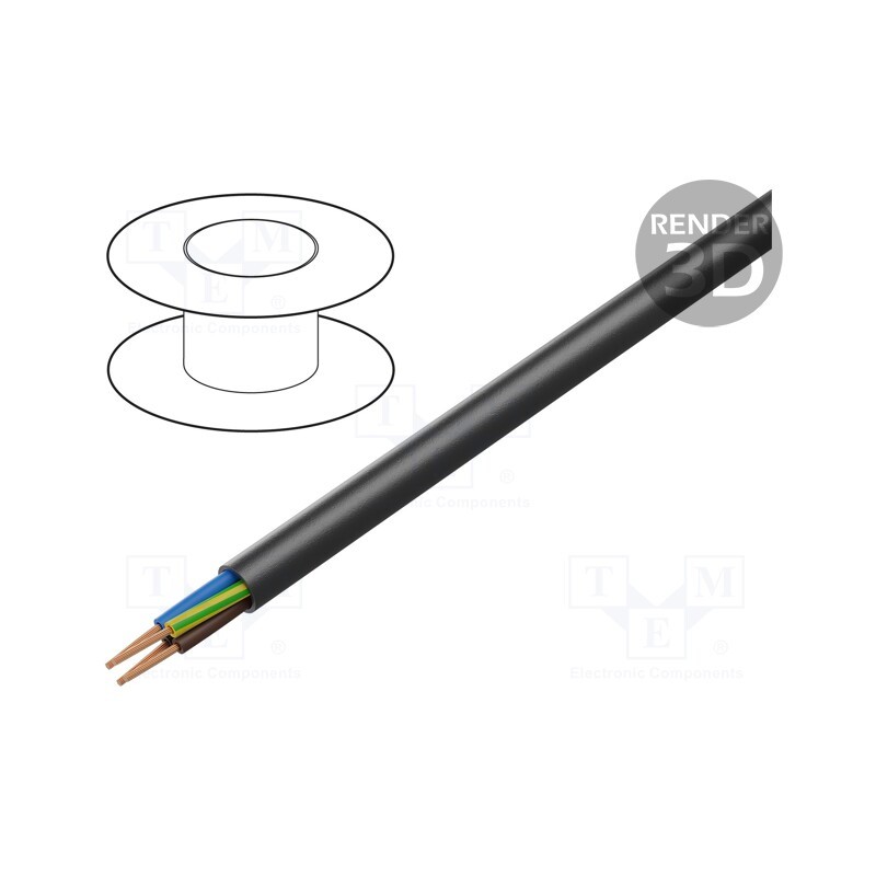 5 m x LAPP - 21807 - Wire, ÖLFLEX® ROBUST 200, 4G1.5mm2, unshielded, 450V,750V, Cu