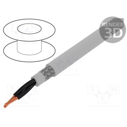 5 m x LAPP - 11202 - Wire, ÖLFLEX® 191 CY, 2x1mm2, shielded,tinned copper braid, PVC