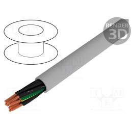 5 m x HELUKABEL - 10071 - Wire, JZ-500, 9G1mm2, unshielded, 300V,500V, Cu, stranded, grey