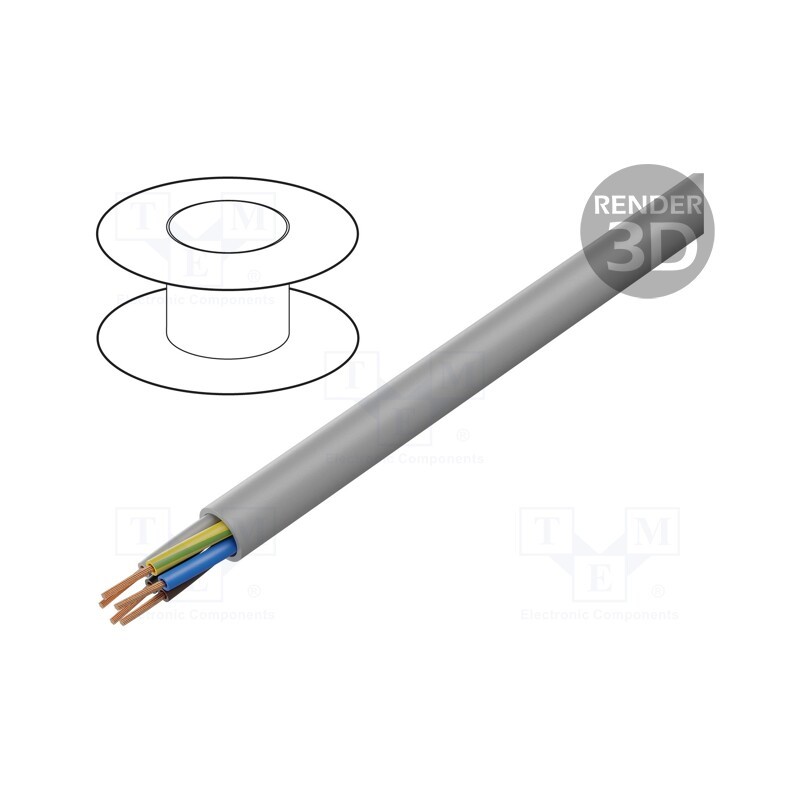 5 m x HELUKABEL - 11967 - Wire, JB-750 HMH, 5G1.5mm2, unshielded, 450V,750V, Cu, stranded