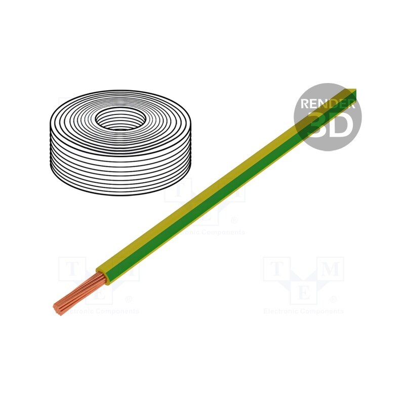 5 m x LAPP - 4726003 - Wire, H07Z-K, stranded, Cu, 4mm2, FRNC, yellow-green, 450V,750V