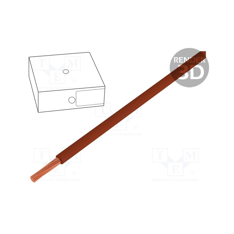 5 m x HELUKABEL - 29164 - Wire, H07V-K, stranded, Cu, 4mm2, PVC, brown, 450V,750V, Class: 5