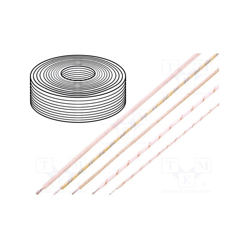5 m x HELUKABEL - 50942 - Wire, HELUTHERM® 400, 1x1.5mm2, stranded, nickel, fiberglass, 500V