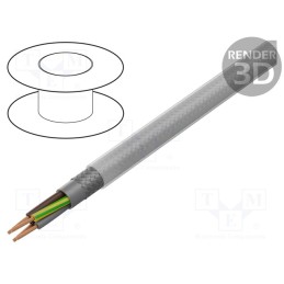 5 m x HELUKABEL - 16127 - Wire, Y-CY-JB, shielded,tinned copper braid, PVC, transparent