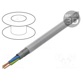 5 m x HELUKABEL - 16134 - Wire, Y-CY-JB, shielded,tinned copper braid, PVC, transparent