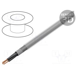 5 m x HELUKABEL - 16173 - Wire, Y-CY-OZ, shielded,tinned copper braid, PVC, transparent