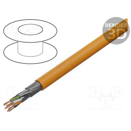 5 m x DIGITUS - DK-1745-VH-5 - Wire, S/FTP, 4x2x23AWG, 7, solid, LSZH, orange, 500m, Øcable: 7.5mm