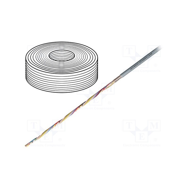 5 m x IGUS - CF240.PUR.03.04 - Wire: data transmission, chainflex® CF240.PUR, 4x0.34mm2, grey