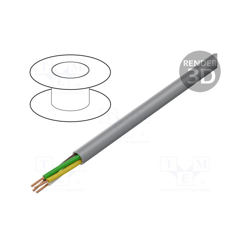 5 m x IGUS - CF130.05.04.UL - Wire: control cable, chainflex® CF130.UL, 4G0.5mm2, PVC, grey