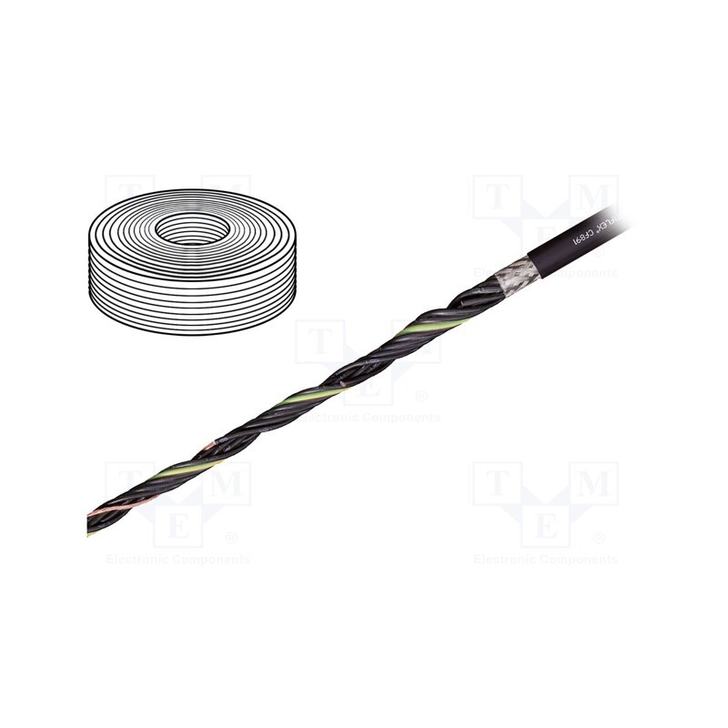 5 m x IGUS - CF891.07.04 - Wire: control cable, chainflex® CF891, 4G0.75mm2, black, stranded