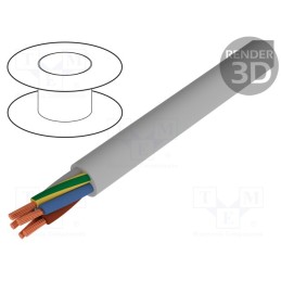 5 m x HELUKABEL - 11029 - Wire, JB-500, 4G0.75mm2, unshielded, 300V,500V, Cu, stranded, grey