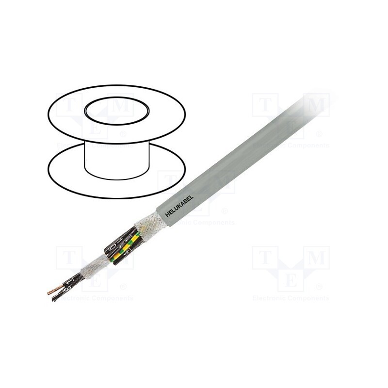 5 m x HELUKABEL - 22516 - Wire: control cable, MULTIFLEX 512®-PUR, 7G0.75mm2, PUR, grey