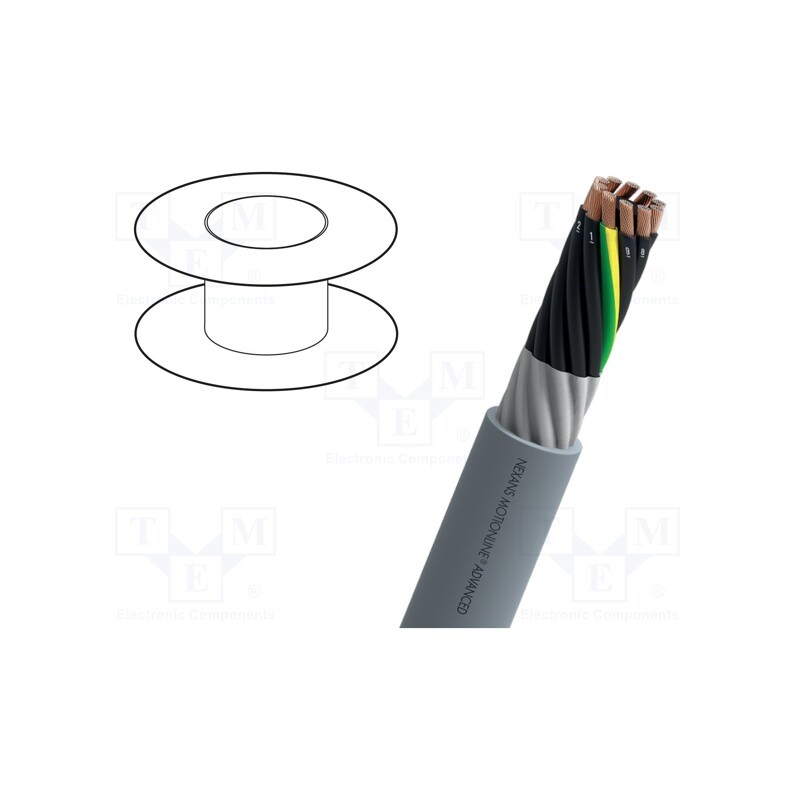 5 m x NEXANS - F110007T100 - Wire, MOTIONLINE® ADVANCED, 7G1mm2, unshielded, 600V, Cu, stranded