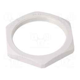 5 pcs x HUMMEL - 1.262.4200.11 - Nut, PG42, polyamide, Thk: 8mm, Spanner: 65mm, grey, -40÷100°C