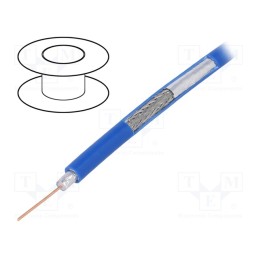 5 m x TELESTE - S5990 NVTCU - Wire: coaxial, RG59, solid, Cu, PVC, blue, 100m, Øcable: 6.1mm