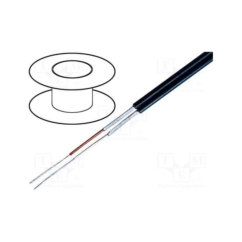 5 m x TASKER - C117 - Wire: microphone cable, 2x0.1mm2, black, tinned,OFC, -15÷70°C