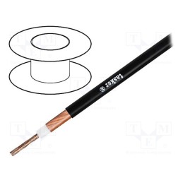 5 m x TASKER - TSK1126 - Wire: loudspeaker cable, 1x4mm2, stranded, OFC, black, coaxial
