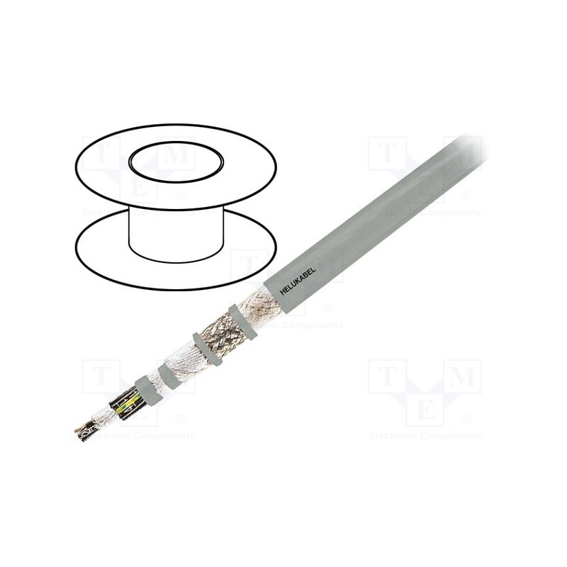 5 m x HELUKABEL - 22574 - Wire: control cable, MULTIFLEX 512®-C-PUR, 5G0.5mm2, grey, Cu