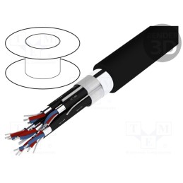 5 m x HELUKABEL - 400027 - Wire: loudspeaker cable, HELUSOUND®, 6x2x0.22mm2, stranded, black