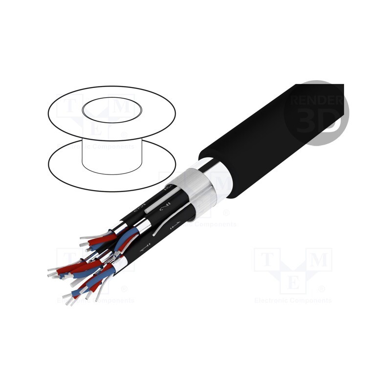 5 m x HELUKABEL - 400027 - Wire: loudspeaker cable, HELUSOUND®, 6x2x0.22mm2, stranded, black