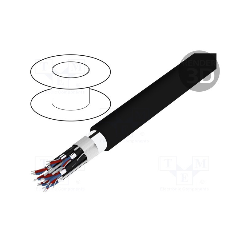 5 m x HELUKABEL - 400014 - Wire: loudspeaker cable, HELUSOUND®, 8x2x0.22mm2, stranded, black