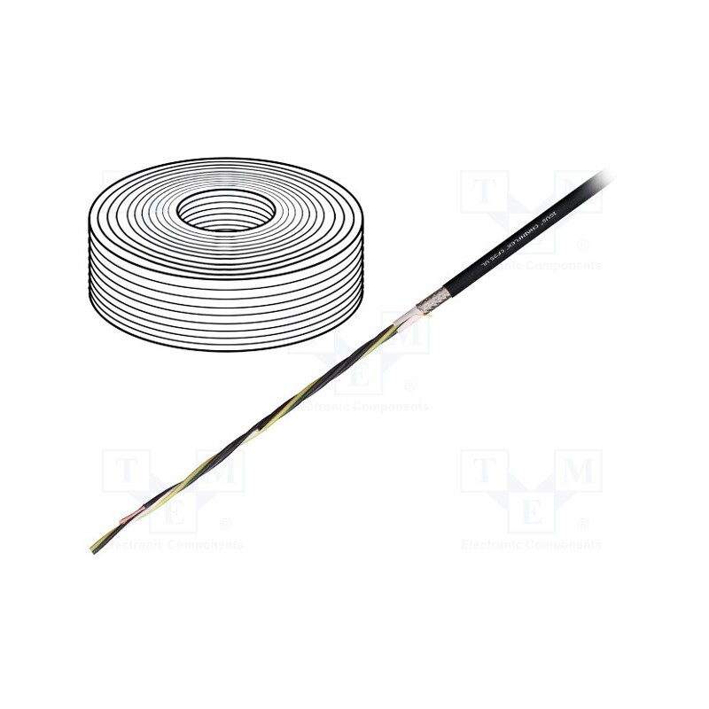 5 m x IGUS - CF35.UL.100.04 - Wire: motor, chainflex® CF35.UL, 4G10mm2, black, stranded, Cu