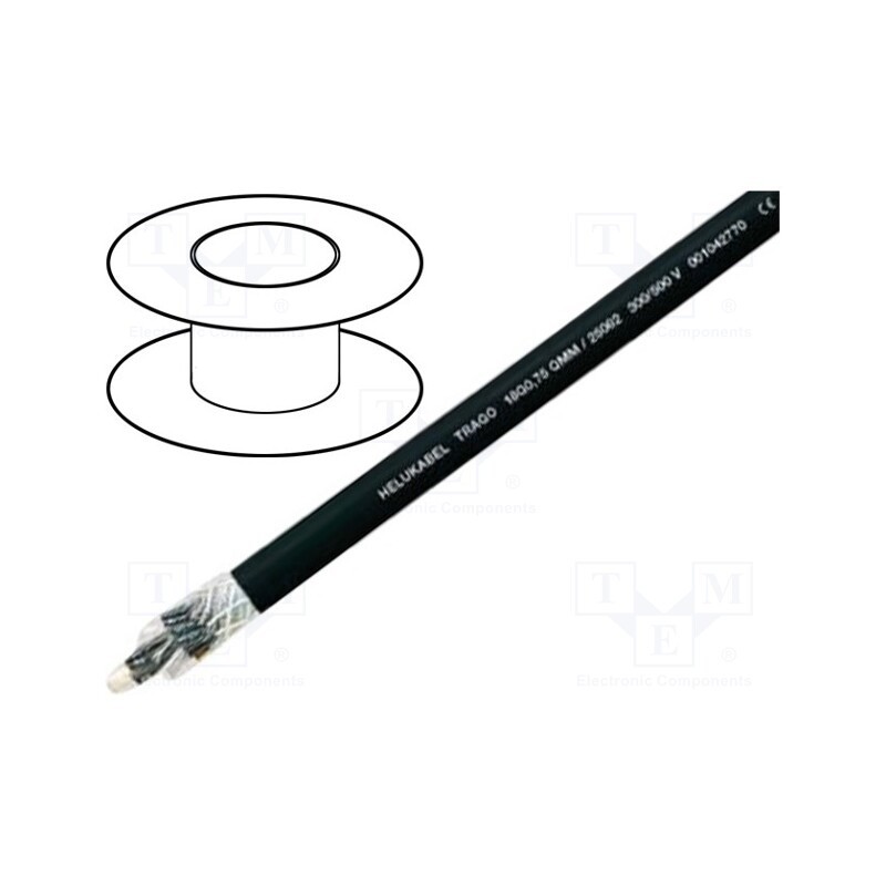 5 m x HELUKABEL - 25088 - Wire, TRAGO, 24x1mm2, unshielded, 300V,500V, Cu, stranded, black