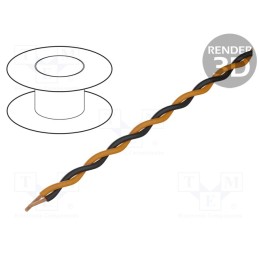 5 m x TASKER - TSK1130 ORANGE BLACK - Wire: assembly, 2x0.25mm2, stranded, Ext.dimensions: 2x1.4mm, 100m