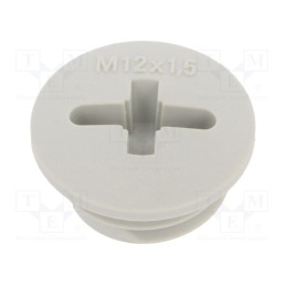 5 pcs x BM GROUP - BM4612 - Stopper, M12, 1.5, IP56, polyamide, light grey, Thread: metric, 6mm
