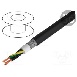 5 m x BITNER - S66595 - Wire, BiT 1000 CY FR, 3G1mm2, shielded,tinned copper braid, PVC