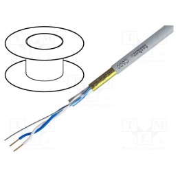 5 m x TASKER - C530 - Wire, 1x2x22AWG, LonWorks,outdoor, solid, Cu, LSZH, grey, 100m